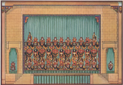 Modernistic curtain for a small proscenium arch